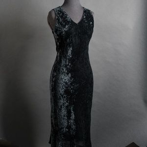 xs vintage black velvet cocktail slip dress